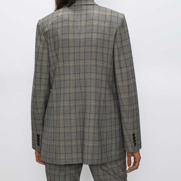 Aritzia Babaton Samuel Blazer - Navy Blue/Green Plaid - Picture 10 of 10